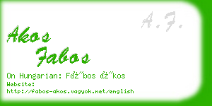 akos fabos business card